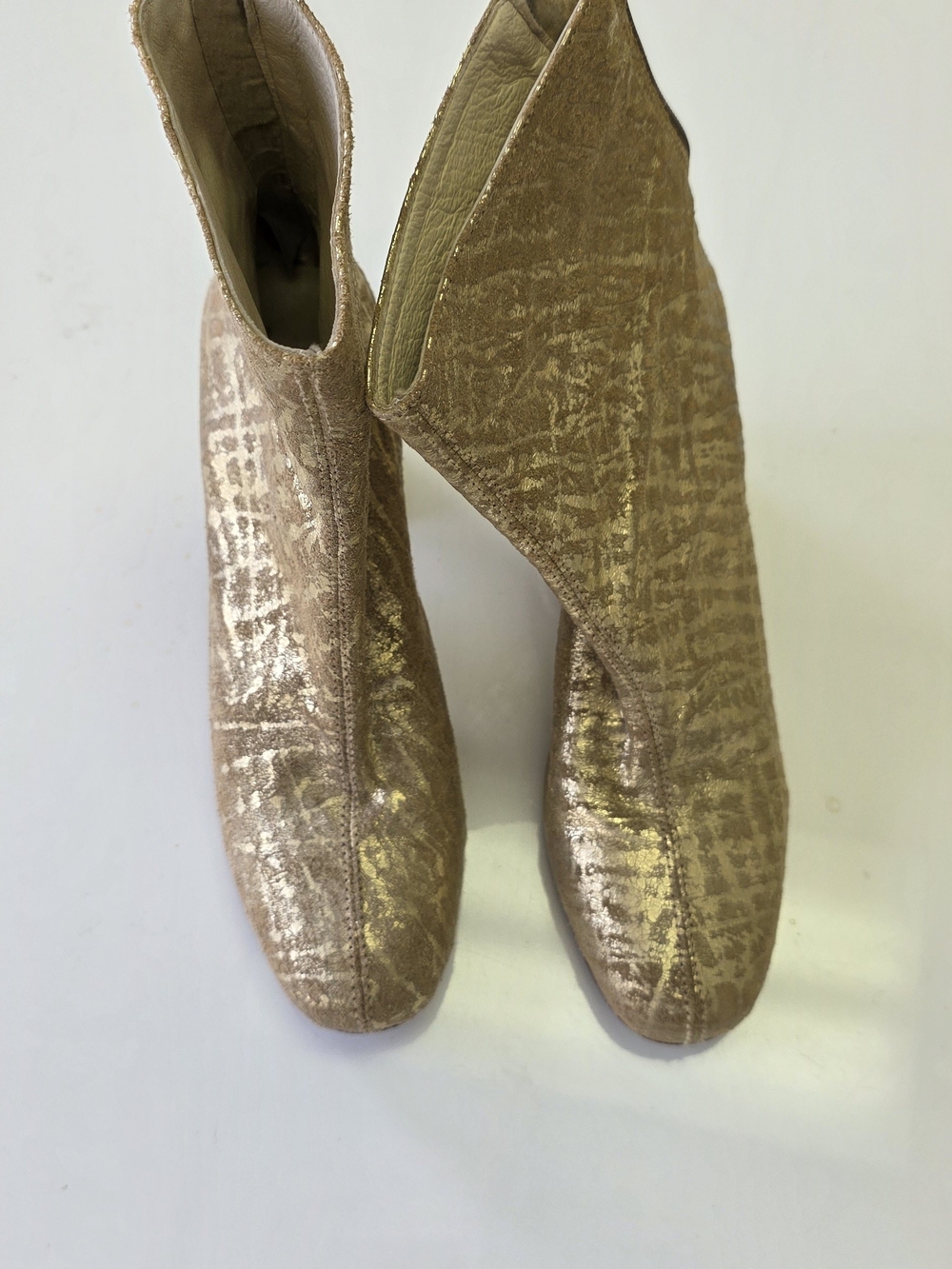 Free People Metallic Gold Ankle Booties